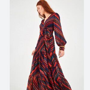 FARM RIO Sunset Stripe Maxi Dress In Multi